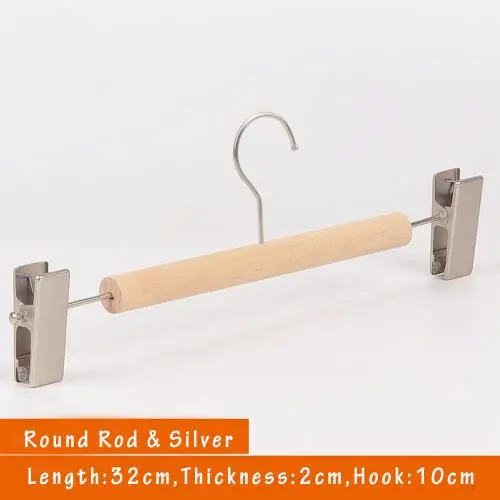 Unfinished Natural Solid Wooden Clothes Hangers Wood Pants Skirt Hanger with Stainless Steel Clips and Bar - 360°Stronger Rotatable Hook,32cm 2cm thickness kid Pants hanger, 1packs Unfinished Natural Solid Wooden Clothes Hangers Wood Pants Skirt Hanger with Stainless Steel Clips and Bar - 360°Stronger Rotatable Hook,32cm 2cm thickness kid Pants hanger, 1packs