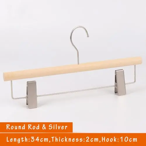 Unfinished Natural Solid Wooden Clothes Hangers Wood Pants Skirt Hanger with Stainless Steel Clips and Bar - 360°Stronger Rotatable Hook,34cm 2cm thickness kid Pants hanger, 1packs Unfinished Natural Solid Wooden Clothes Hangers Wood Pants Skirt Hanger with Stainless Steel Clips and Bar - 360°Stronger Rotatable Hook,34cm 2cm thickness kid Pants hanger, 1packs