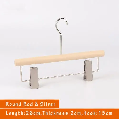 Unfinished Natural Solid Wooden Clothes Hangers Wood Pants Skirt Hanger with Stainless Steel Clips and Bar - 360°Stronger Rotatable Hook,26cm 2cm thickness kid Pants hanger, 1packs Unfinished Natural Solid Wooden Clothes Hangers Wood Pants Skirt Hanger with Stainless Steel Clips and Bar - 360°Stronger Rotatable Hook,26cm 2cm thickness kid Pants hanger, 1packs