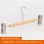Unfinished Natural Solid Wooden Clothes Hangers Wood Pants Skirt Hanger with Stainless Steel Clips and Bar - 360°Stronger Rotatable Hook,32cm 2cm thickness kid Pants hanger, 1packs