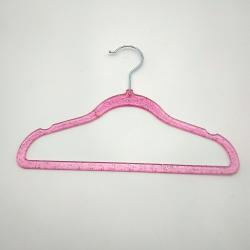 Plastic Hangers Light-Weight Clothes Hangers with silver sparkle star pink for kid