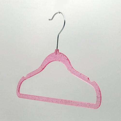 Plastic Hangers Light-Weight Clothes Hangers with silver sparkle star pink for kid