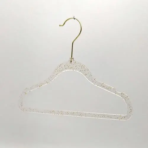 Plastic Hangers Light-Weight Clothes Hangers with golden sparkle star transparent base for kid Plastic Hangers Light-Weight Clothes Hangers with golden sparkle star transparent base for kid