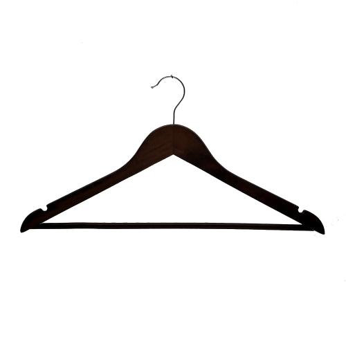 Cheap Beautiful high Quality  Wooden Hangers Premium Solid Suit Coats Pants Hangers for Gentleman - Walnut Color, No slip, Thickness 12mm/0.5inch