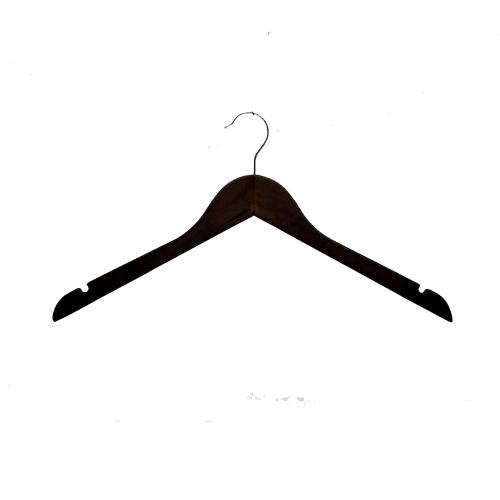 Cheap Beautiful high Quality  Wooden Hangers Premium Solid Suit Coats Hangers for Gentleman - Walnut Color, No slip, Thickness 12mm/0.5inch