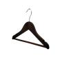 Cheap Beautiful high Quality  Wooden Hangers Premium Solid Suit Coats Pants Hangers for kids and women- Walnut Color, No slip, Thickness 12mm/0.5inch