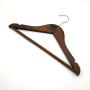 Cheap Beautiful high Quality  Wooden Hangers Premium Solid Suit Coats Pants Hangers for kids and women- Walnut Color, No slip, Thickness 12mm/0.5inch