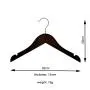 Cheap Beautiful high Quality  Wooden Hangers Premium Solid Suit Coats Hangers for kids and women- Walnut Color, No slip, Thickness 12mm/0.5inch