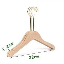 Premium Adult Solid Unfinished/Natural Wood Coat Suit Shirt Jacket Dress Hangers, Wooden Clothes Hangers- 360° Stronger Swivel Hook- Smoothly Cut Notches-3 Pack- Natural Color, 32cm,1.2cm thickness, 15cm hook