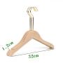 Premium Adult Solid Unfinished/Natural Wood Coat Suit Shirt Jacket Dress Hangers, Wooden Clothes Hangers- 360° Stronger Swivel Hook- Smoothly Cut Notches-3 Pack- Natural Color, 32cm,1.2cm thickness, 15cm hook