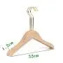 Premium Adult Solid Unfinished/Natural Wood Coat Suit Shirt Jacket Dress Hangers, Wooden Clothes Hangers- 360° Stronger Swivel Hook- Smoothly Cut Notches-3 Pack- Natural Color, 32cm,1.2cm thickness, 15cm hook