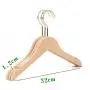 Premium Adult Solid Unfinished/Natural Wood Coat Suit Shirt Jacket Dress Hangers, Wooden Clothes Hangers- 360° Stronger Swivel Hook- Smoothly Cut Notches-3 Pack- Natural Color, 32cm,1.2cm thickness, 10cm hook with anti-slip silicone insert