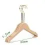 Premium Adult Solid Unfinished/Natural Wood Coat Suit Shirt Jacket Dress Hangers, Wooden Clothes Hangers- 360° Stronger Swivel Hook- Smoothly Cut Notches-3 Pack- Natural Color, 32cm,1.2cm thickness, 15cm hook with anti-slip silicone insert