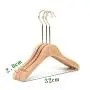 Premium Adult Solid Unfinished/Natural Wood Coat Suit Shirt Jacket Dress Hangers, Wooden Clothes Hangers- 360° Stronger Swivel Hook- Smoothly Cut Notches-3 Pack- Natural Color, 32cm,2cm thickness, 15cm hook