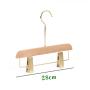 Natural Wood 1 Pack Solid Natural Wooden Pants Skirt Hangers Bottom Hanger for Slacks Trousers Jeans with 2-Adjustable Clips 28cm 15cm hook for Kids