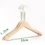 Premium Adult Solid Unfinished/Natural Wood Coat Suit Shirt Jacket Dress Hangers, Wooden Clothes Hangers- 360° Stronger Swivel Hook- Smoothly Cut Notches-3 Pack- Natural Color, 32cm,1.2cm thickness, 15cm hook with anti-slip silicone insert