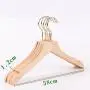 Premium Adult Solid Unfinished/Natural Wood Coat Suit Shirt Jacket Dress Hangers, Wooden Clothes Hangers- 360° Stronger Swivel Hook- Smoothly Cut Notches-3 Pack- Natural Color, 38cm,1.2cm thickness, 10cm hook