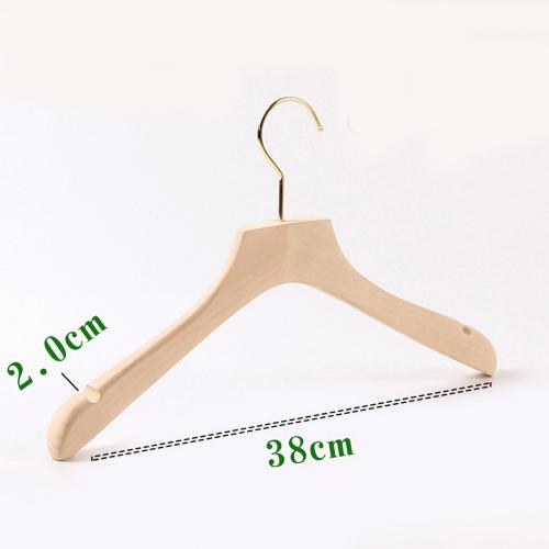 Premium Adult Solid Unfinished/Natural Wood Coat Suit Shirt Jacket Dress Hangers, Wooden Clothes Hangers- 360° Stronger Swivel Hook- Smoothly Cut Notches-1 Pack- Natural Color, 38cm,2cm thickness, 10cm hook