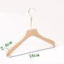 Premium Adult Solid Unfinished/Natural Wood Coat Suit Shirt Jacket Dress Hangers, Wooden Clothes Hangers- 360° Stronger Swivel Hook- Smoothly Cut Notches-1 Pack- Natural Color, 38cm,2cm thickness, 15cm hook