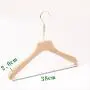 Premium Adult Solid Unfinished/Natural Wood Coat Suit Shirt Jacket Dress Hangers, Wooden Clothes Hangers- 360° Stronger Swivel Hook- Smoothly Cut Notches-1 Pack- Natural Color, 38cm,2cm thickness, 15cm hook