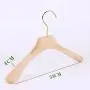 Premium Adult Solid Unfinished/Natural Wood Coat Suit Shirt Jacket Dress Hangers, Wooden Clothes Hangers- 360° Stronger Swivel Hook- Smoothly Cut Notches-1 Pack- Natural Color, 38cm,4cm thickness, 10cm hook