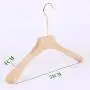 Premium Adult Solid Unfinished/Natural Wood Coat Suit Shirt Jacket Dress Hangers, Wooden Clothes Hangers- 360° Stronger Swivel Hook- Smoothly Cut Notches-1 Pack- Natural Color, 38cm,4cm thickness, 15cm hook
