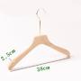 Premium Adult Solid Unfinished/Natural Wood Coat Suit Shirt Jacket Dress Hangers, Wooden Clothes Hangers- 360° Stronger Swivel Hook- Smoothly Cut Notches-1 Pack- Natural Color, 38cm,2.5cm thickness, 15cm hook