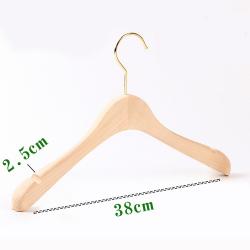 Premium Adult Solid Unfinished/Natural Wood Coat Suit Shirt Jacket Dress Hangers, Wooden Clothes Hangers- 360° Stronger Swivel Hook- Smoothly Cut Notches-1 Pack- Natural Color, 38cm,2.5cm thickness, 10cm hook