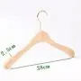 Premium Adult Solid Unfinished/Natural Wood Coat Suit Shirt Jacket Dress Hangers, Wooden Clothes Hangers- 360° Stronger Swivel Hook- Smoothly Cut Notches-1 Pack- Natural Color, 38cm,2.5cm thickness, 10cm hook