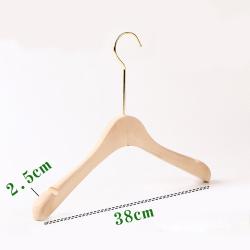 Premium Adult Solid Unfinished/Natural Wood Coat Suit Shirt Jacket Dress Hangers, Wooden Clothes Hangers- 360° Stronger Swivel Hook- Smoothly Cut Notches-1 Pack- Natural Color, 38cm,3cm thickness, 15cm hook