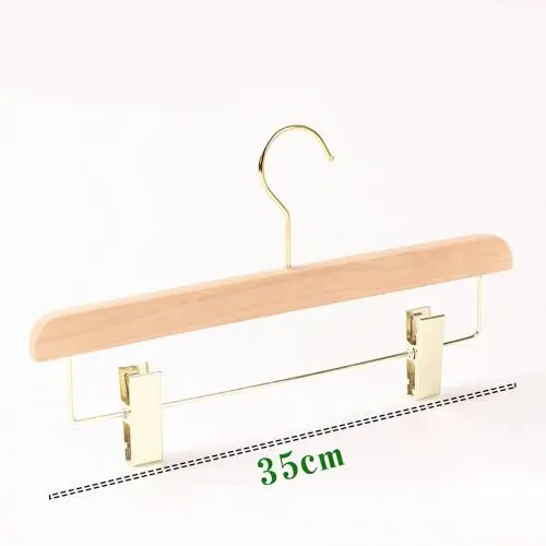 Natural Wood 1 Pack Solid Natural Wooden Pants Skirt Hangers Bottom Hanger for Slacks Trousers Jeans with 2-Adjustable Clips 35cm 10cm hook for Kids, Natural Wood 1 Pack Solid Natural Wooden Pants Skirt Hangers Bottom Hanger for Slacks Trousers Jeans with 2-Adjustable Clips 35cm 10cm hook for Kids,