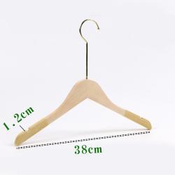 Premium Adult Solid Unfinished/Natural Wood Coat Suit Shirt Jacket Dress Hangers, Wooden Velvet Clothes Hangers- 360° Stronger Swivel Hook- Smoothly Cut Notches-1 Pack- Natural Color, 38cm,1.2cm thickness, 15cm hook