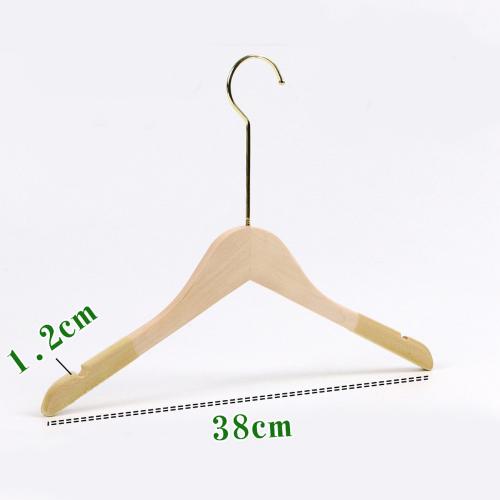 Premium Adult Solid Unfinished/Natural Wood Coat Suit Shirt Jacket Dress Hangers, Wooden Velvet Clothes Hangers- 360° Stronger Swivel Hook- Smoothly Cut Notches-1 Pack- Natural Color, 38cm,1.2cm thickness, 15cm hook