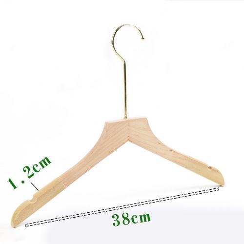 Premium Adult Solid Unfinished/Natural Wood Coat Suit Shirt Jacket Dress Hangers, Wooden Velvet Clothes Hangers- 360° Stronger Swivel Hook- Smoothly Cut Notches-1 Pack- Natural Color, 32cm,1.2cm thickness, 15cm hook