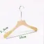 Premium Adult Solid Unfinished/Natural Wood Coat Suit Shirt Jacket Dress Hangers, Wooden Velvet Clothes Hangers- 360° Stronger Swivel Hook- Smoothly Cut Notches-1 Pack- Natural Color, 38cm,3cm thickness, 15cm hook