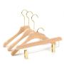 Premium Adult Solid Unfinished/Natural Wood Coat Suit Shirt Jacket Dress Hangers, Wooden Velvet Clothes Hangers- 360° Stronger Swivel Hook- Smoothly Cut Notches-1 Pack- Natural Color, 32cm,2.5cm thickness, 15cm hook