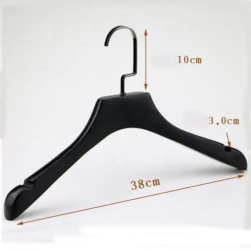Premium Adult Solid Black Wood Coat Suit Shirt Jacket Dress Hangers, Wooden Clothes Hangers- 360° Stronger Swivel Hook- Smoothly Cut Notches-1 Pack- Black Color, 38cm,3cm thickness, 10cm hook Premium Adult Solid Black Wood Coat Suit Shirt Jacket Dress Hangers, Wooden Clothes Hangers- 360° Stronger Swivel Hook- Smoothly Cut Notches-1 Pack- Black Color, 38cm,3cm thickness, 10cm hook