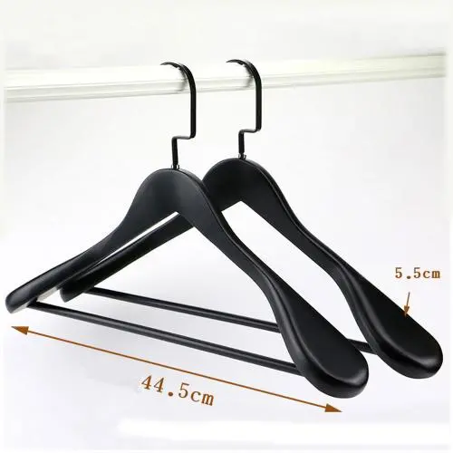 Premium Adult Solid Black Wood Coat Suit Shirt Jacket Dress Hangers, Wooden Clothes Hangers- 360° Stronger Swivel Hook- Smoothly Cut Notches-2 Pack- Black Color, 44.5cm,5.5cm thickness, 10cm hook Premium Adult Solid Black Wood Coat Suit Shirt Jacket Dress Hangers, Wooden Clothes Hangers- 360° Stronger Swivel Hook- Smoothly Cut Notches-2 Pack- Black Color, 44.5cm,5.5cm thickness, 10cm hook