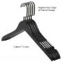 5pcs Black Wooden Suit Hangers with Precisely Cut Notches & 360 Degree Swivel Chrome Hook Natural Finish Super Sturdy and Durable Wooden Hangers for Dress Clothes Coats Jackets Pants Shirts Skirt with free of charge custimization logo