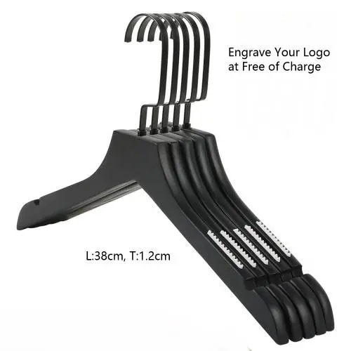 5pcs Black Wooden Suit Hangers with Precisely Cut Notches & 360 Degree Swivel Chrome Hook Natural Finish Super Sturdy and Durable Wooden Hangers for Dress Clothes Coats Jackets Pants Shirts Skirt with free of charge custimization logo 5pcs Black Wooden Suit Hangers with Precisely Cut Notches & 360 Degree Swivel Chrome Hook Natural Finish Super Sturdy and Durable Wooden Hangers for Dress Clothes Coats Jackets Pants Shirts Skirt with free of charge custimization logo