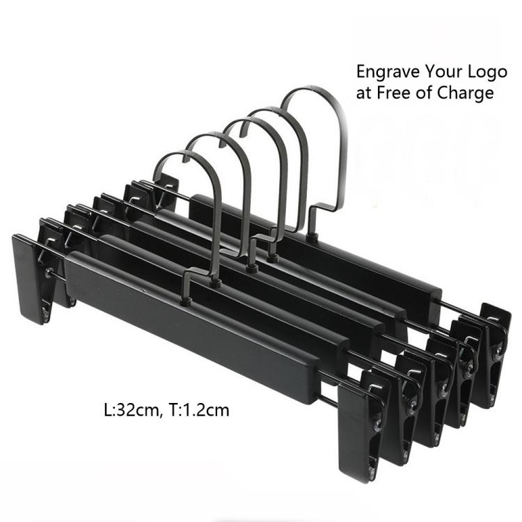 5pcs Black Wooden Suit Hangers with Precisely Cut Notches &