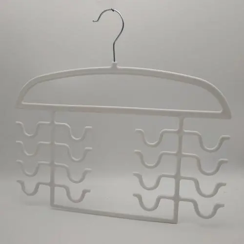 Non Slip Space Saving Hangers Organizer Plastic Multi-Layer Hanger Home Multi-Function Drying Rack Underwear Drying Rack Scarf Rack, White
