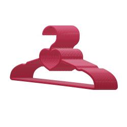 30 Pack Children Hangers with 6 Pcs Baby Closet Dividers, Heavy Duty Red Plastic Hangers Set for Kids and Baby Clothes