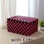 Bigger Storage Boxes Woven Basket Bin Container Tote Cube Organizer Set Stackable Storage Basket Woven Strap Shelf Organizer Built-In Carry Handles