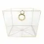 3SETS OF GOLDEN STEEL FRAMEFORK COMPLETELY CLEAR INVISIBLE STORAGE BINS / TAPERED TOTES
