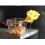 3SETS OF GOLDEN STEEL FRAMEFORK COMPLETELY CLEAR INVISIBLE STORAGE BINS / TAPERED TOTES