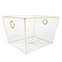 3SETS OF GOLDEN STEEL FRAMEFORK COMPLETELY CLEAR INVISIBLE STORAGE BINS / TAPERED TOTES 3SETS OF GOLDEN STEEL FRAMEFORK COMPLETELY CLEAR INVISIBLE STORAGE BINS / TAPERED TOTES