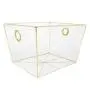 3SETS OF GOLDEN STEEL FRAMEFORK COMPLETELY CLEAR INVISIBLE STORAGE BINS / TAPERED TOTES