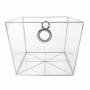 3 SETS OF SILVER STEEL FRAMEFORK COMPLETELY CLEAR INVISIBLE STORAGE BINS / TAPERED TOTES