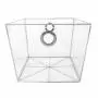 3 SETS OF SILVER STEEL FRAMEFORK COMPLETELY CLEAR INVISIBLE STORAGE BINS / TAPERED TOTES
